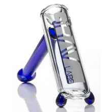 Hammer Style Bubbler Glass Smoking Water Pipe with Colored Accents (ES-GB-543)